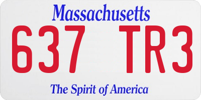 MA license plate 637TR3