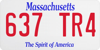 MA license plate 637TR4