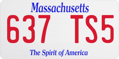 MA license plate 637TS5