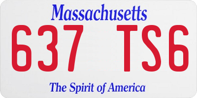 MA license plate 637TS6