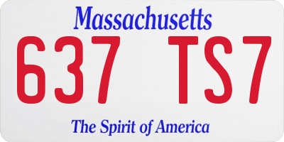 MA license plate 637TS7