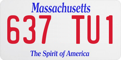 MA license plate 637TU1