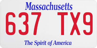 MA license plate 637TX9