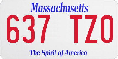 MA license plate 637TZ0