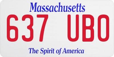 MA license plate 637UB0