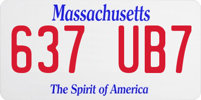 MA license plate 637UB7
