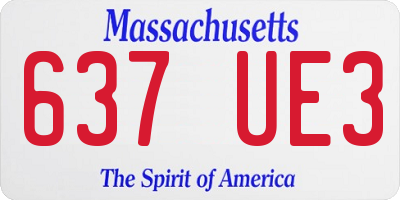 MA license plate 637UE3