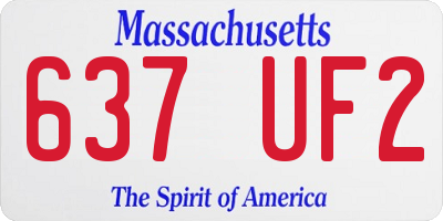 MA license plate 637UF2