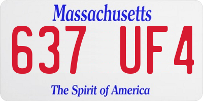 MA license plate 637UF4