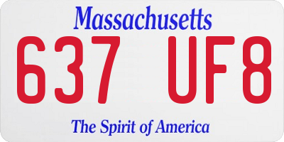 MA license plate 637UF8