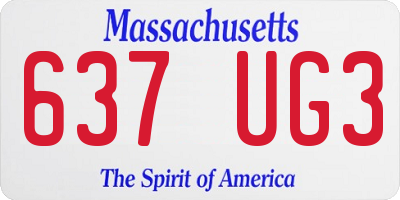 MA license plate 637UG3