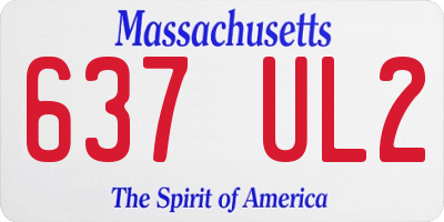 MA license plate 637UL2