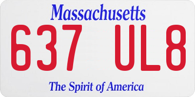 MA license plate 637UL8