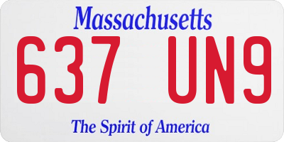 MA license plate 637UN9