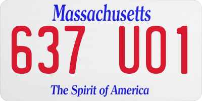 MA license plate 637UO1