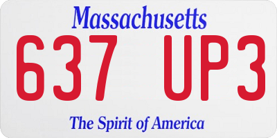 MA license plate 637UP3