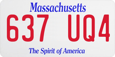 MA license plate 637UQ4