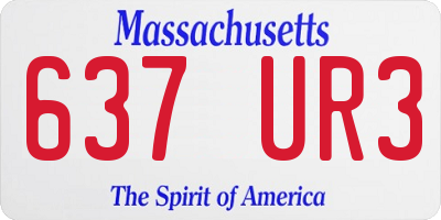 MA license plate 637UR3