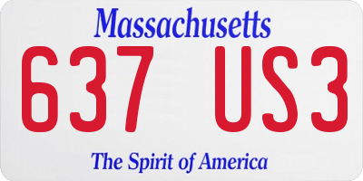 MA license plate 637US3