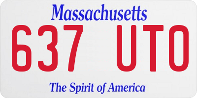 MA license plate 637UT0