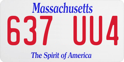 MA license plate 637UU4