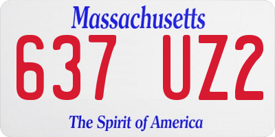 MA license plate 637UZ2