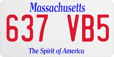 MA license plate 637VB5