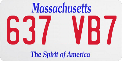 MA license plate 637VB7