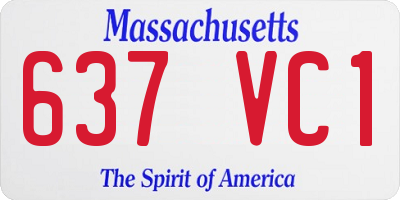 MA license plate 637VC1