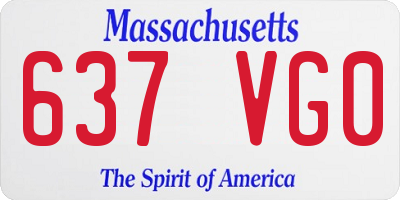 MA license plate 637VG0