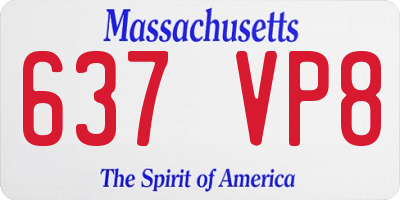 MA license plate 637VP8