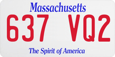 MA license plate 637VQ2