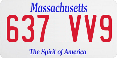 MA license plate 637VV9