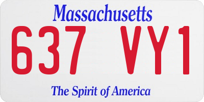 MA license plate 637VY1