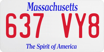 MA license plate 637VY8