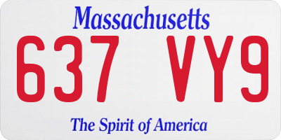 MA license plate 637VY9