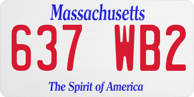 MA license plate 637WB2