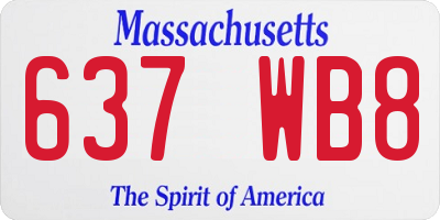 MA license plate 637WB8