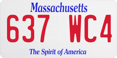 MA license plate 637WC4