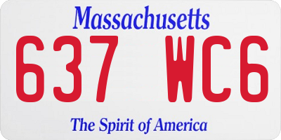 MA license plate 637WC6