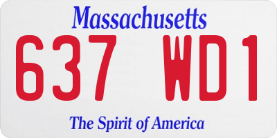 MA license plate 637WD1