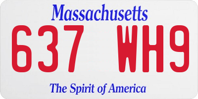 MA license plate 637WH9
