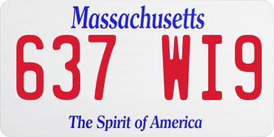 MA license plate 637WI9