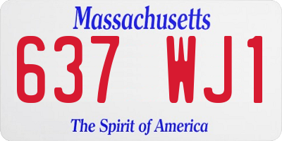 MA license plate 637WJ1
