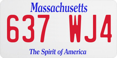 MA license plate 637WJ4