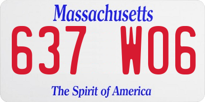 MA license plate 637WO6