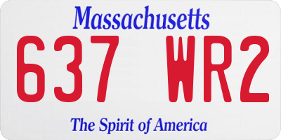MA license plate 637WR2