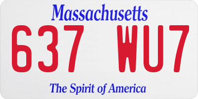 MA license plate 637WU7