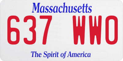 MA license plate 637WW0