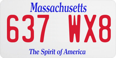 MA license plate 637WX8